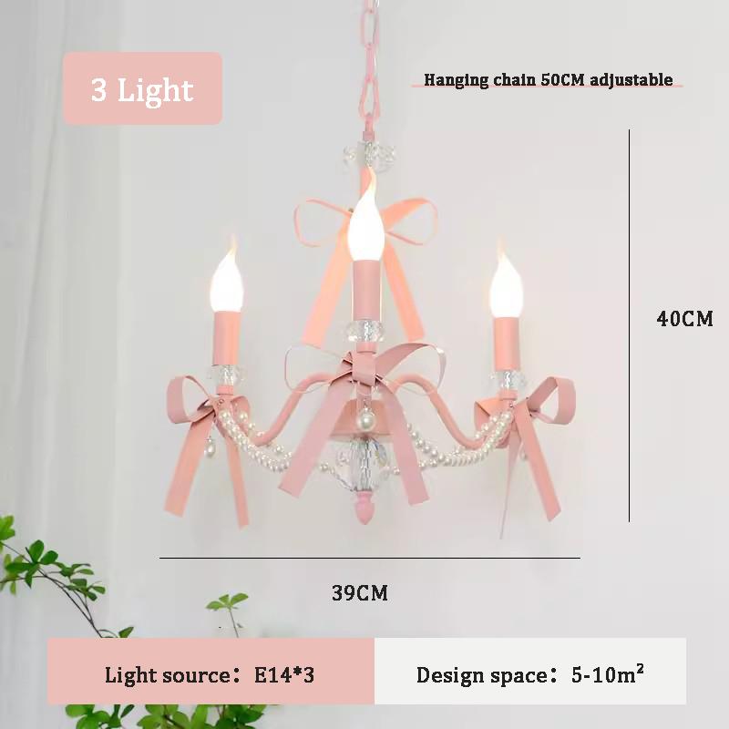 

Pink Princess Room Chandeliers Cute Romantic Bow Nordic Modern Warm Children s Living Room Little Girl Bedroom Decor Chandelier Warm light