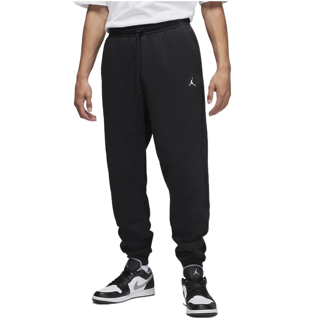 Jordan Logo Print Drawstring Elastic Waist Mid-Rise Joggers Men Bottoms Black DQ7341-010