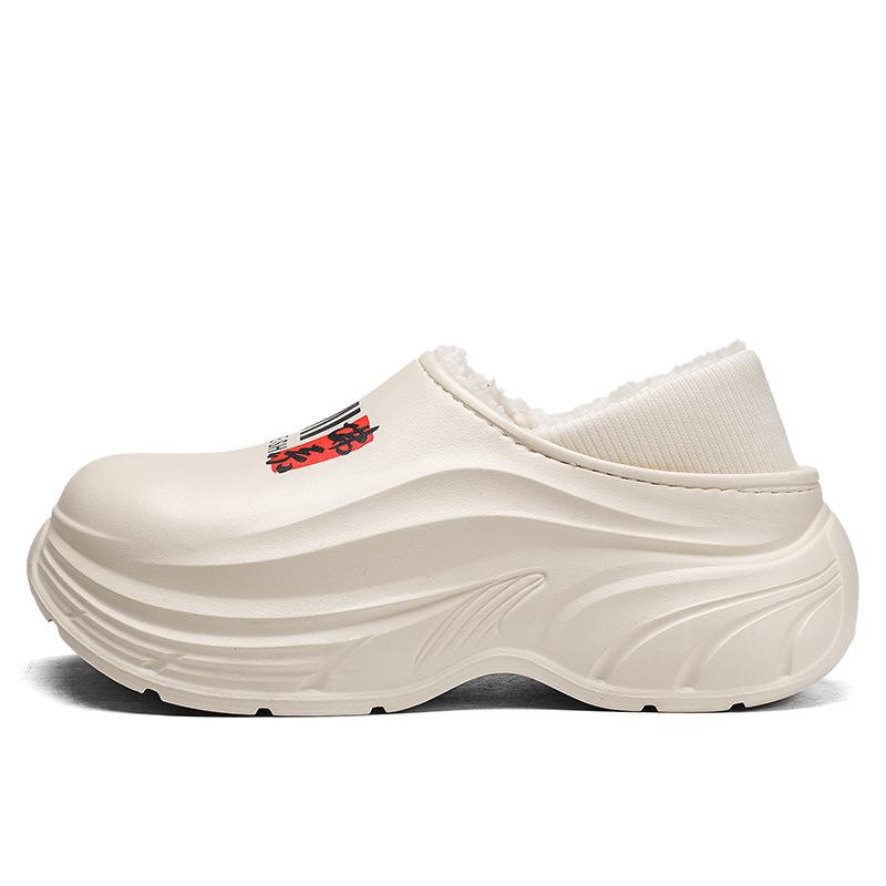 Cotton slippers men's new winter indoor bag and home fleece thickened warm waterproof thick-soled men's cotton shoes