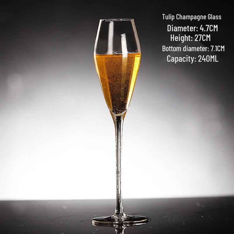 European Style Crystal Champagne Flute Glasses Set of 2