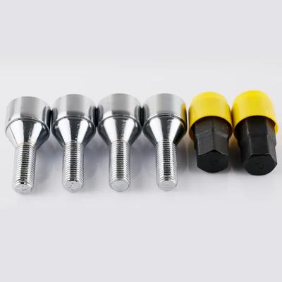 Bloqueio de Roda de Aço de Segurança Antifurto Parafusos de Roda de Bloqueio M12*1.5 / Haste de 28mm Compatível com BMW E30 E36 E46 E90