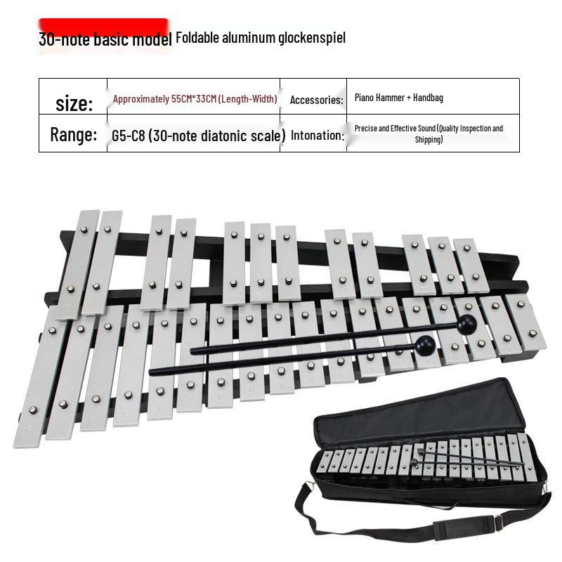 Professional Marimba Rosewood & Aluminum Xylophone, 32-37 Tone Percussion Steel Tongue Drum