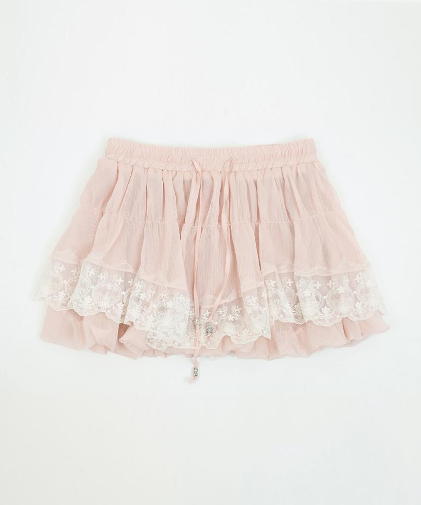 Elf Elf Elf Archives Bohemian Lace Skirt [Pink]