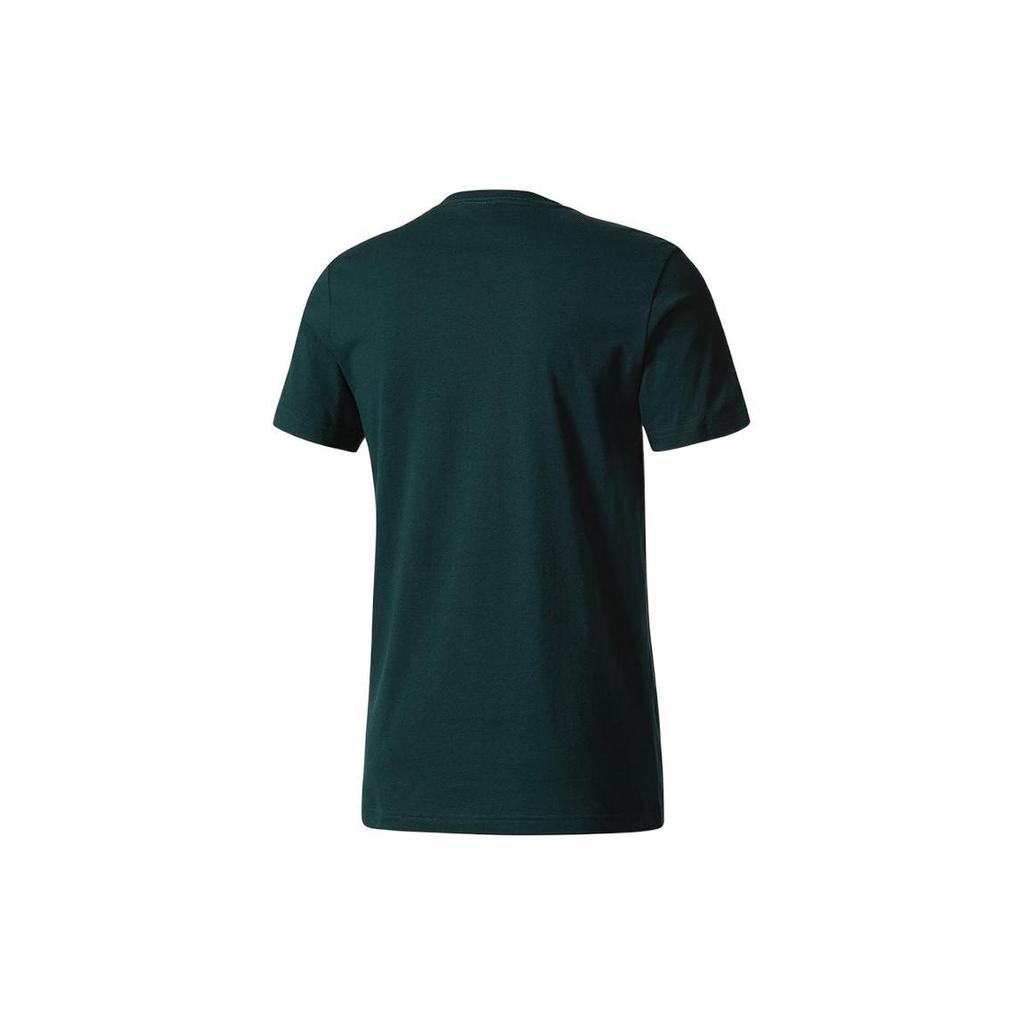 Adidas Originals Trefoil Logo Print Crew Neck T-Shirt Men Tops Green BQ7934
