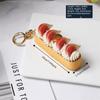 Long Cream Puff Realistic Long Cream Pendant Simulation Fruit Small Strip Fruit Keychain  Gift