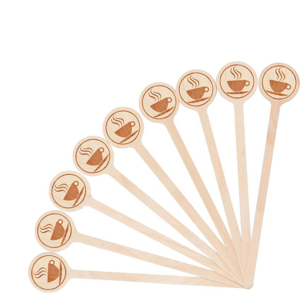 100Pcs Long Handle Wooden Coffee Stirrers Wooden Disposable Stir Sticks  Cocktail Tool
