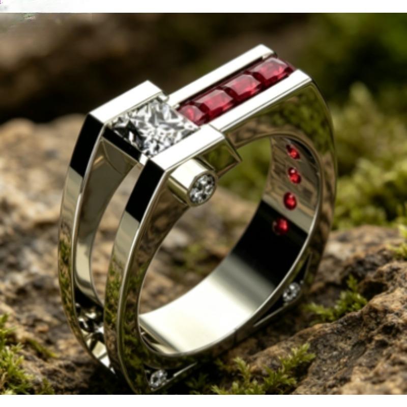 New popular accessories, hot-selling accessories, European and American fashion rings inlaid with synthetic zircon rings