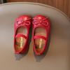 Spring Elegant Bowknot Ballet Flats Classic Shoe Round Toe Comfort Slip-On Girls Fashion Loafers Leather Party Shoes I01223
