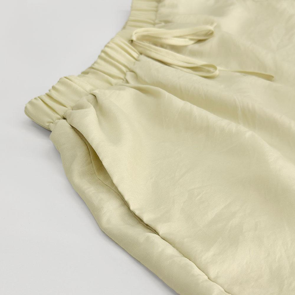 Spring and Autumn Sweet Loose Ruffled Two-Piece Set V-Neck Shirt and Shorts Set for Women