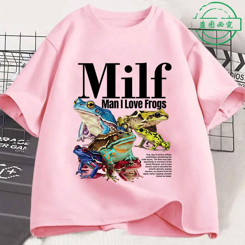 Unisex I Love Frogs Funny Meme Graphic T-Shirt Unisex Women Fashion Harajuku Short Sleeve T Shirt Retro Oversized 100% Cotton T-Shirts
