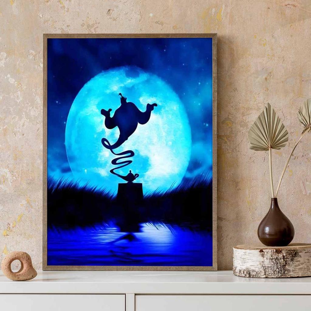 Full Round Diamond Painting Aladdin's Magic Lamp Art Rhinestone Picture Mosaic DIY 5D Cross Stitch Embroidery Home Decoration