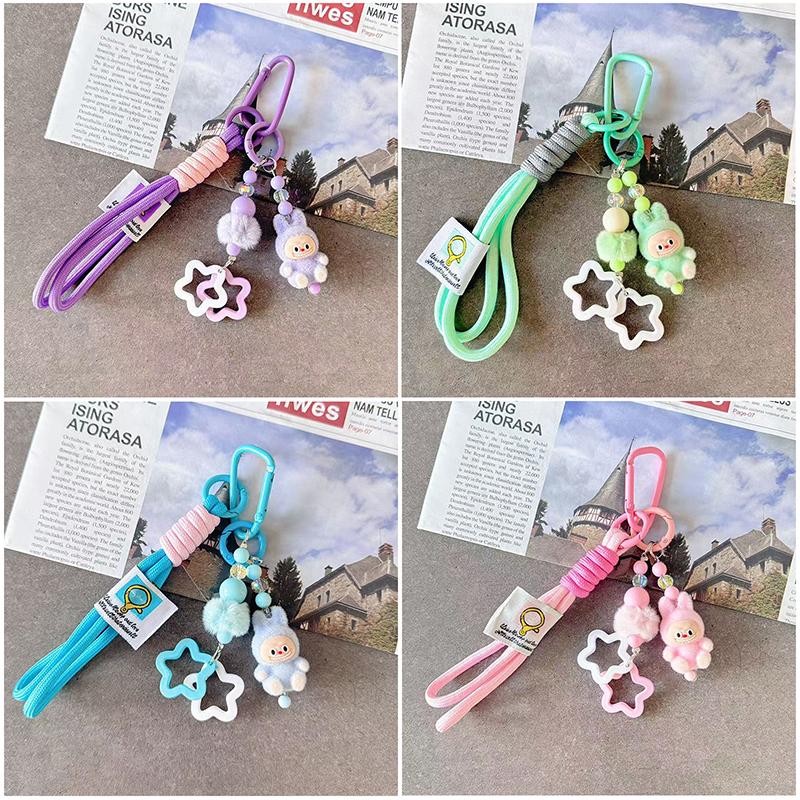 Weihnachten Labubu Kawaii Partikel Schlüsselanhänger Tasche Handy Anhänger Schlüsselanhänger Weihnachtsgeschenk