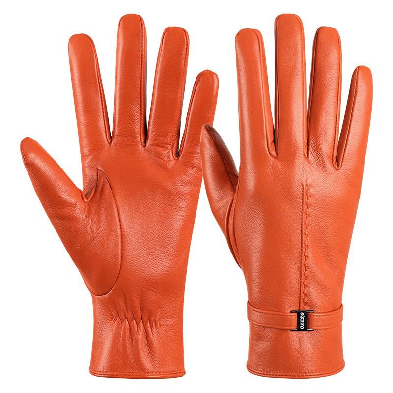Womens Genuine Sheepskin Lined Winter Gloves Touchscreen Windproof Waterproof Driving Cycling Commuting