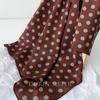 Retro mocha polka dot coffee silk scarf double crepe silk small square scarf 111 mulberry silk senior women's spring and autumn new models
