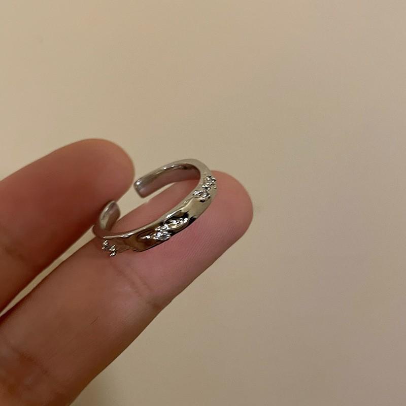 Zircon Black Sophisticated Ring For Women Unique Adjustable Style Geometric