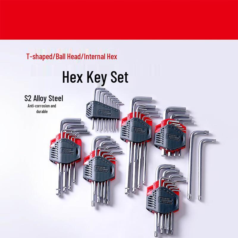 Würth 9-Piece Ball-End Hex Key Wrench Set
