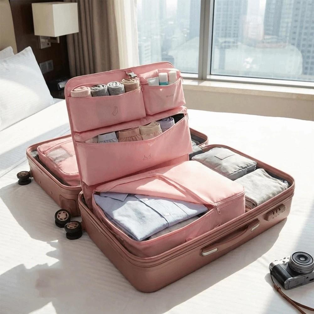 Hanging Structure 6-in-1 Compression Storage Bag Travel Luggage Organizer Clothes Storage