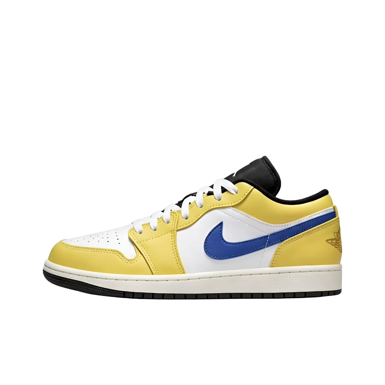 

Jordan Air Jordan 1 Reverse Hook Yellow Leather Abrasion Resistant Low top Skateboard Shoes Unisex White Yellow 553558-092(Team1119-3) 36.5