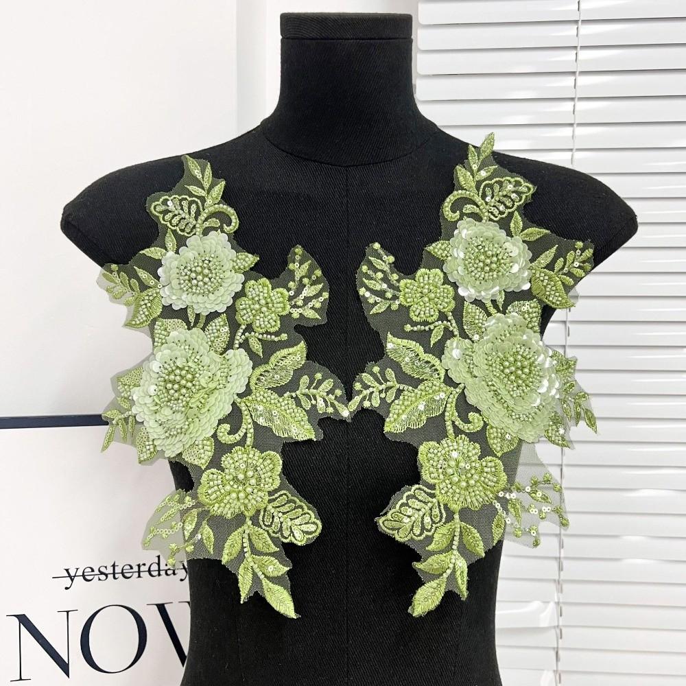 Embroidery Lace Flower Stickers Bead Colored Applique DIY Embroidery Lace  DIY Projects