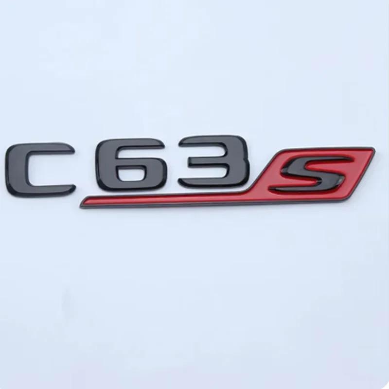 FUP1  ABS For Mercedes C63S AMG W205 W204 2017-2024 Logo Sticker Emblem Badge Black Chrome Car Trunk Letters Auto Logo Styling