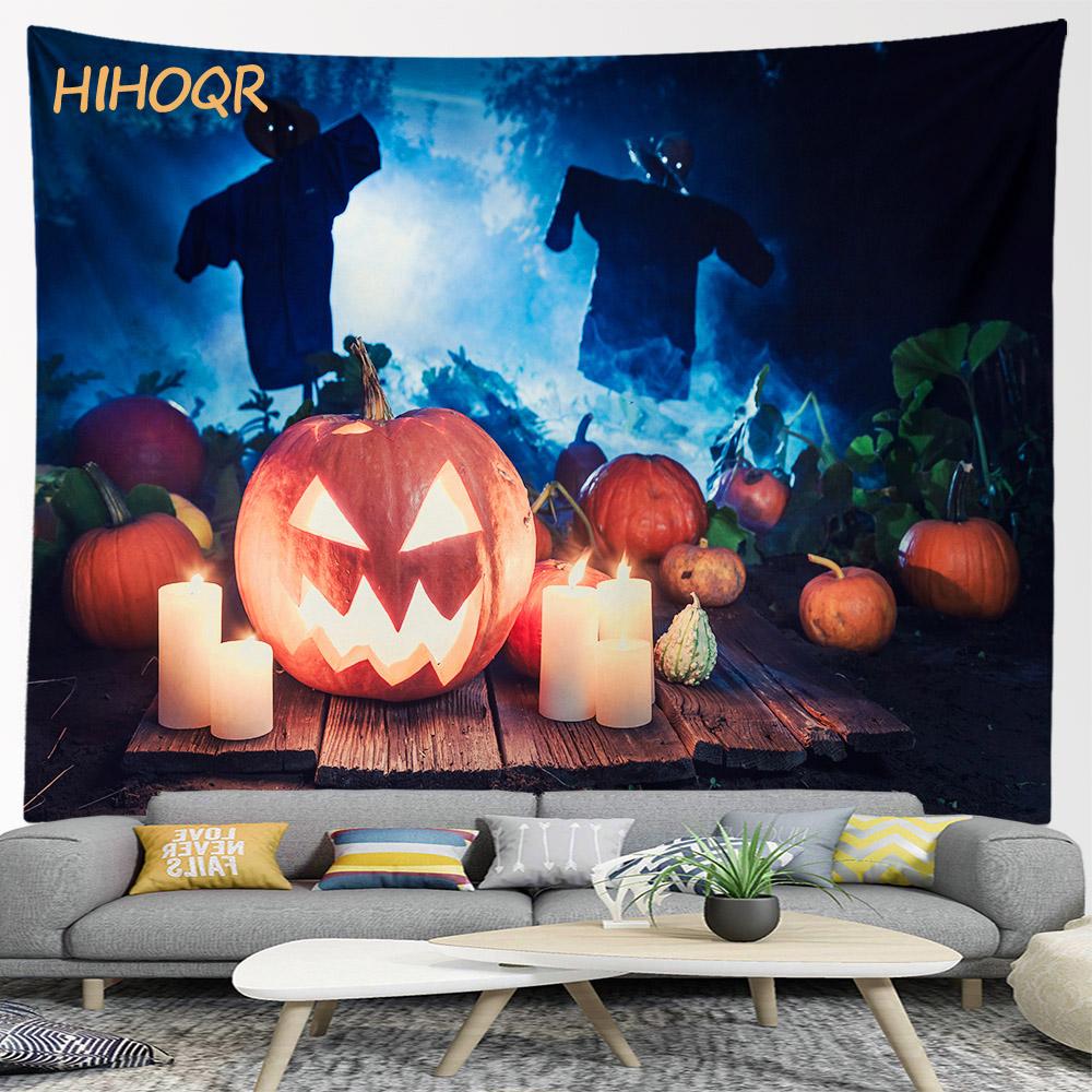 Happy Halloween Pumpkin Tapestry Wall Hanging Boho Room Decoration Large Cloth  Aesthetic Home Party Backdrop