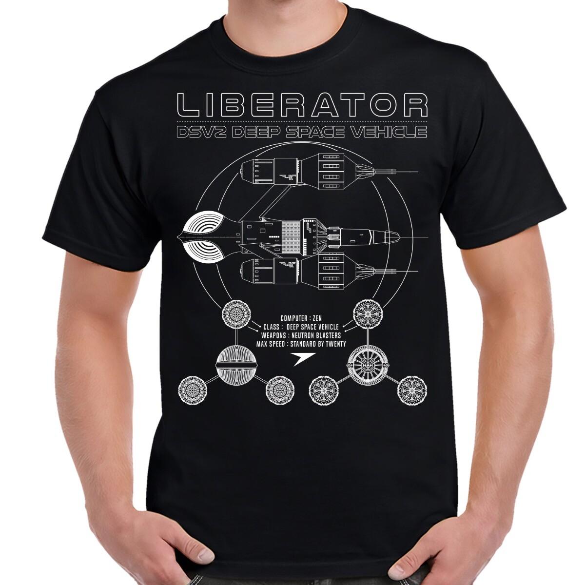 Blakes 7 LIberator Schematic Adult T-Shirt S