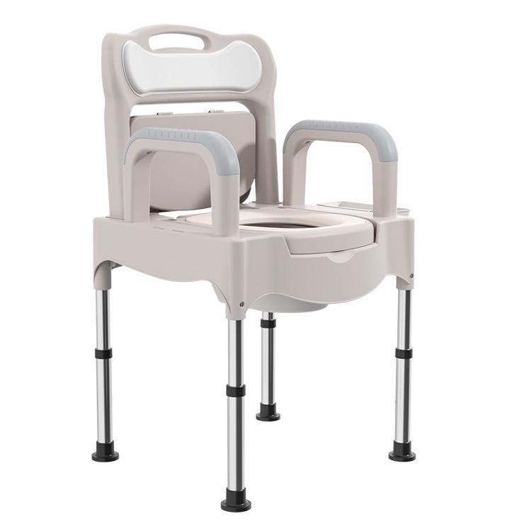 Adjustable Stainless Steel Commode Chair for Elderly and Pregnant Women, Portable with Bedpan