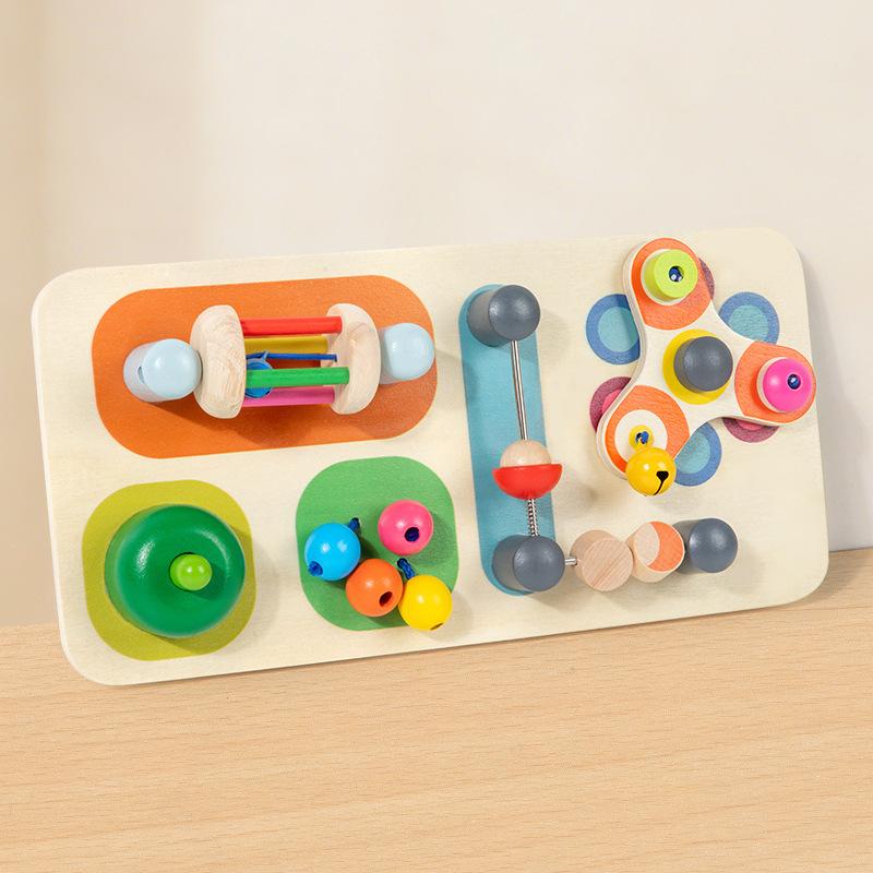 Holz Montessori Spielzeug Kinder Ring Aktivitätstafel Sensorisches Spielzeug Set Hand-Auge Koordination Training Pädagogisches Intelligenzspiel