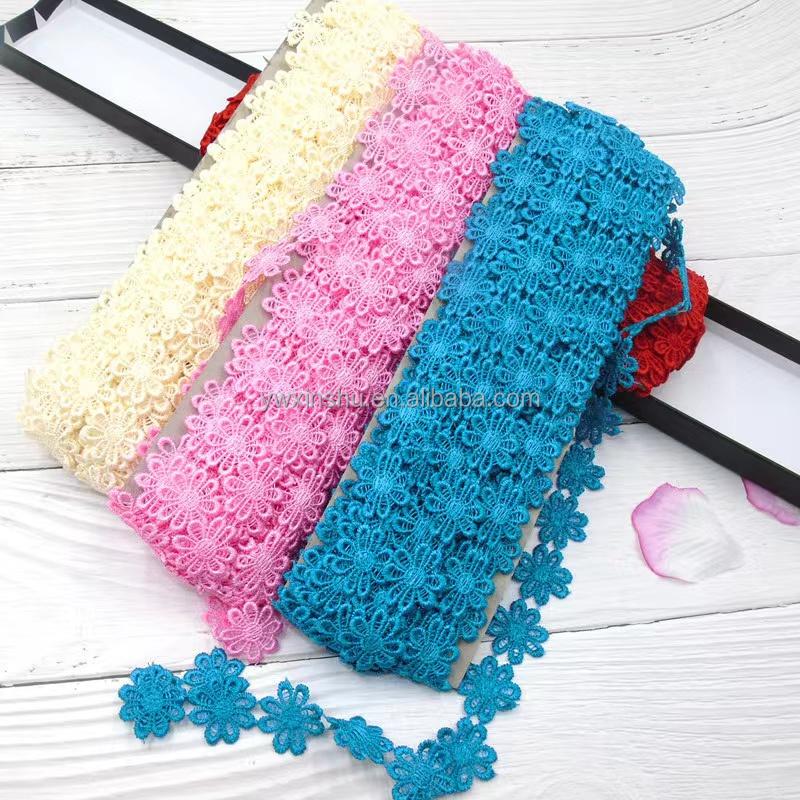 Wasserlösliche Spitze 1,2 cm DIY Spitze Zubehör Beliebte 8-Farben-Serie Wasserlösliche Verzierung Kleine Spitze Heißer Stil