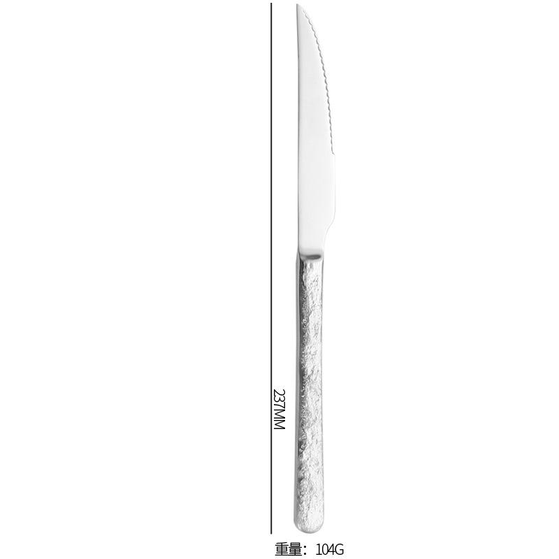 Stainless steel tableware set 304 stainless steel tableware tableware ins wind creative stone pattern knife, fork and spoon stainless steel tableware