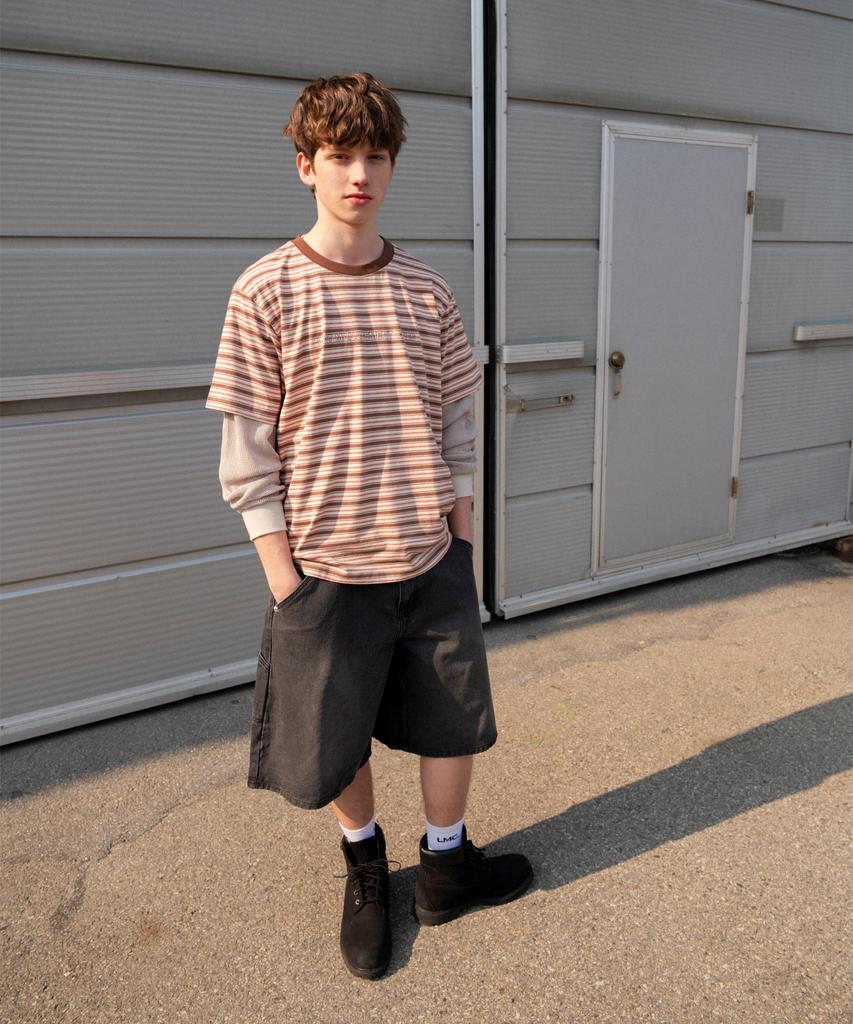 LMC Multi Stripe Tee Brown