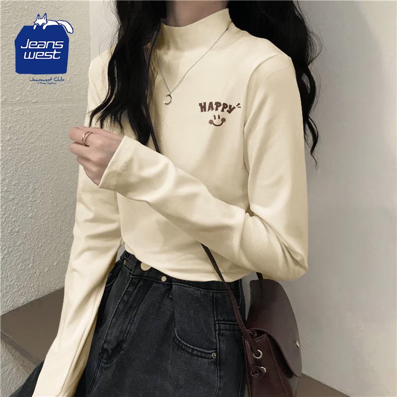 

JEANSWEST CLUB Women s Thermal Fleece Mock Neck Long Sleeve Top S