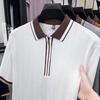 Men's Short Sleeve Half-Zip Polo T-Shirt in Solid Color