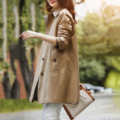 Trench Coat Women's Medium and Long Autumn Models, Small Casual Temperament Women's Coat Coat