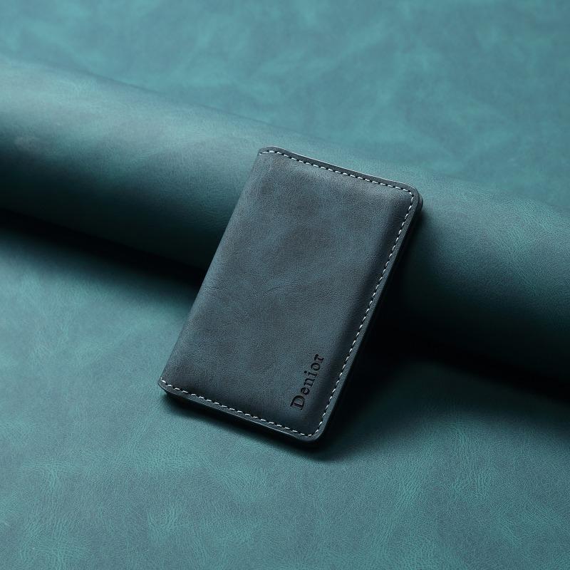 

EUCAGR RFID Shielded Credit Card Wallet Magnetic Phone Case 3 Card Slots Faux Leather Secure ID Credit Card Storage, Men S Gift синій