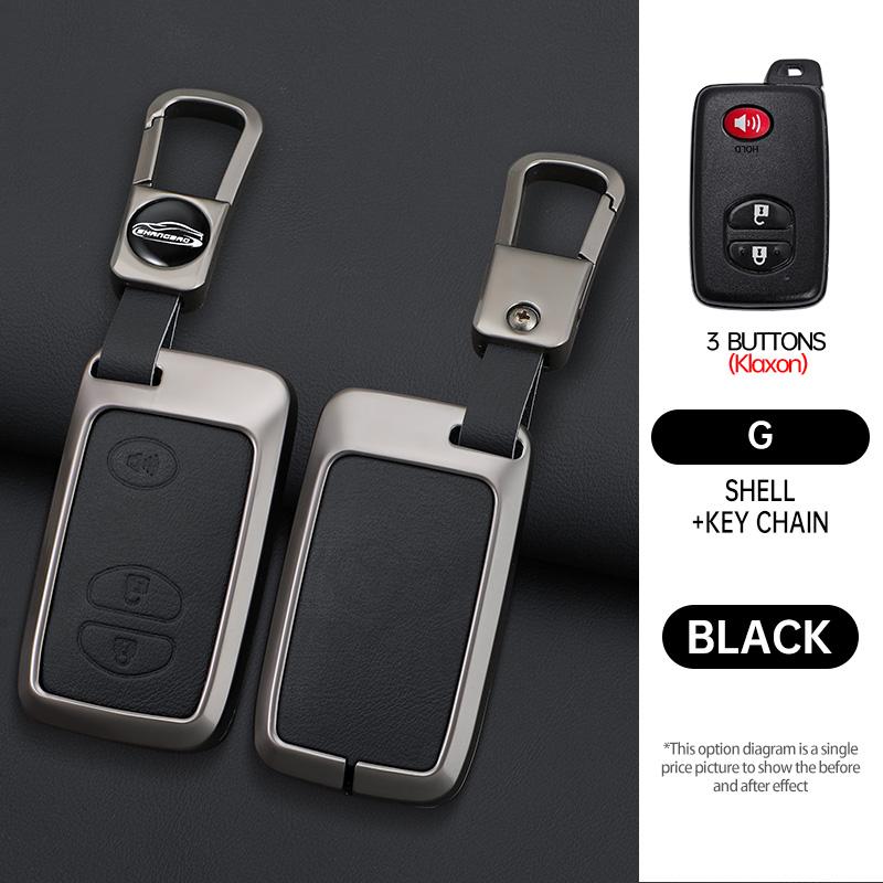 Zinc Alloy Leather Car Key Case Shell Cover for Toyota Prius 30 Alpha Aqua Land Cruiser Auris for Lexus LC 200 2012 - 2014 Parts