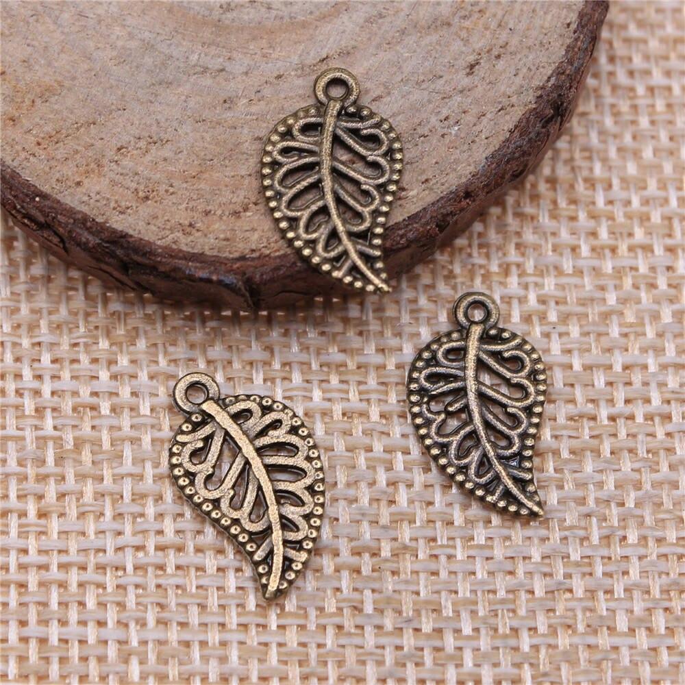 20 kusů 18x10mm Leaf Charms Starožitná bronzová barva na výrobu šperků Značka: WYISYWG