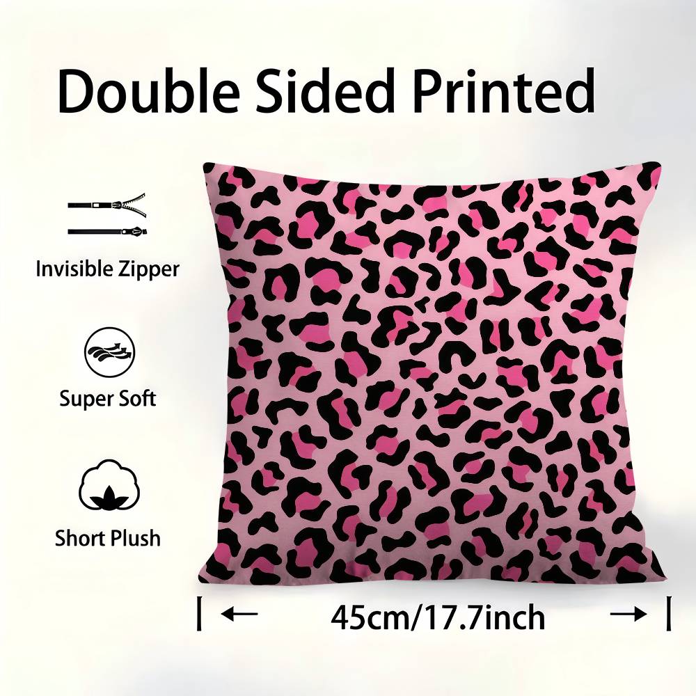 Leopard Print Pattern Cushion Cover Pillowcase Upholstery Sofa Throw Pillow Home Decor Pillowcas