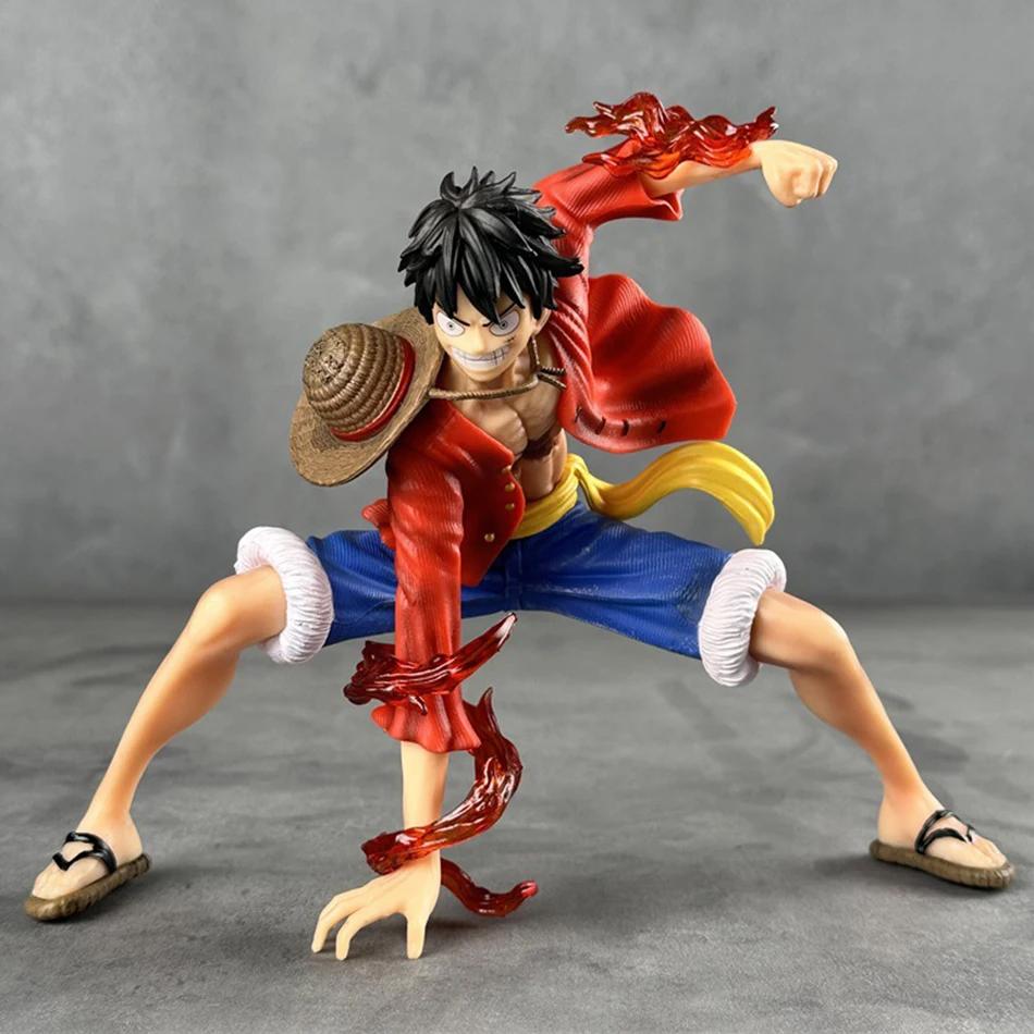 In Stock  One Piece Anime Figure 17cm Squatting Luffy Changing Battle Action Figurine PVC Model Doll Collection Toys Kid Gift Ho