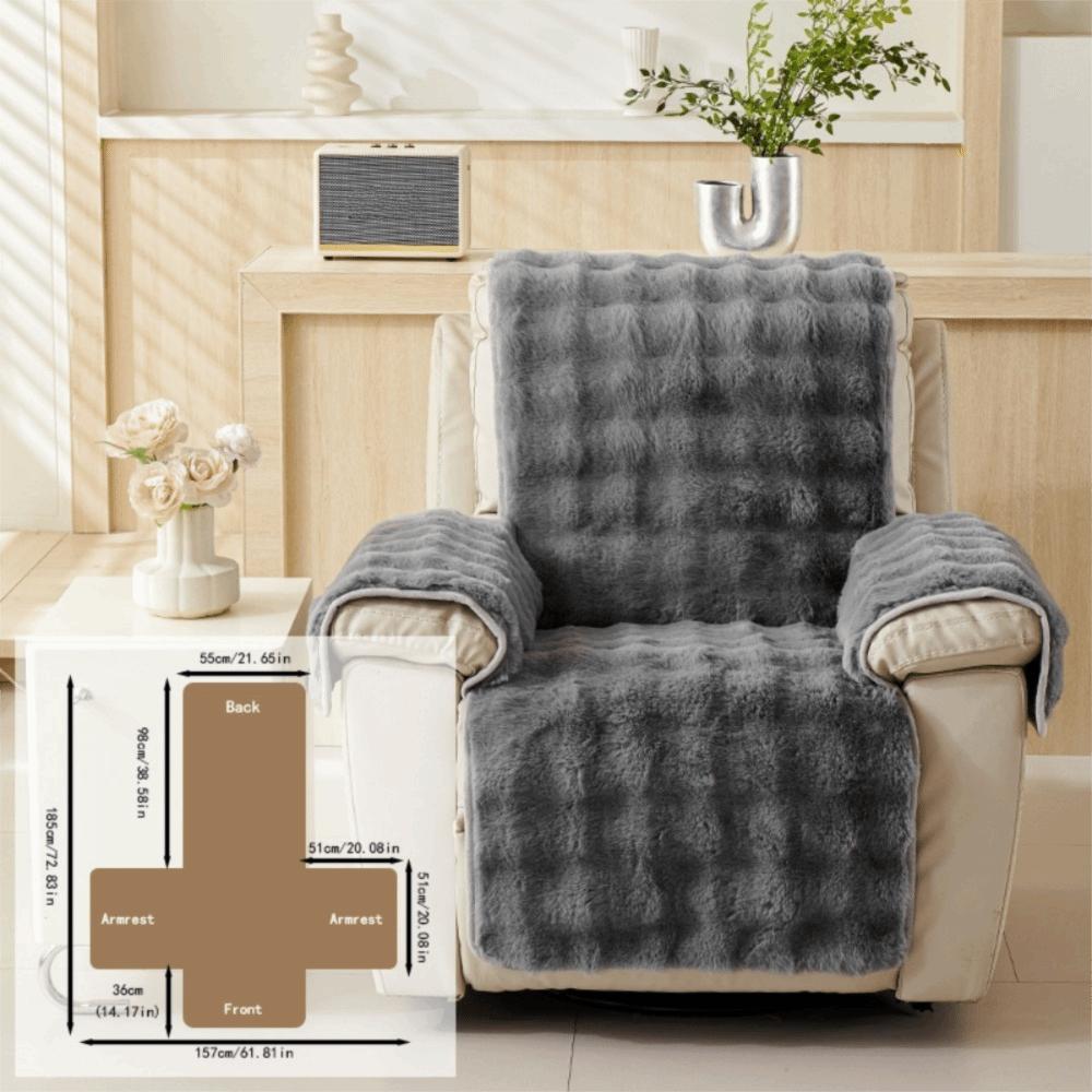 

Anti-slip Particles Plush Single Recliner Sofa Cover Wear-resistant Sofa Mat Winter