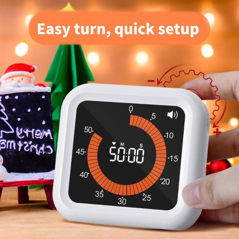 Timer Digitale Visivo Conto alla Rovescia per Bambini, Ricaricabile, Display e Livello Sonoro Personalizzabili, Adatto per un Posizionamento Facile