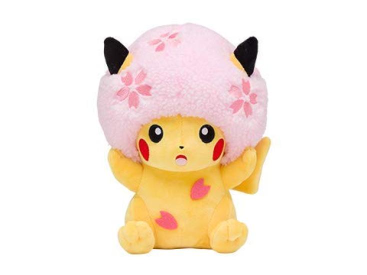 Pikachu with a Sakura Afro - Pokémon Center Tokyo DX 1st Anniversary Limited Edition Plush Toy - Pokémon Sakura