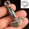 Tibetan Ritual Tools: Retro Silver Yueling Knife, Elephant Trunk Pendant, Vajra Pestle Accessories - Unisex Cultural Gifts