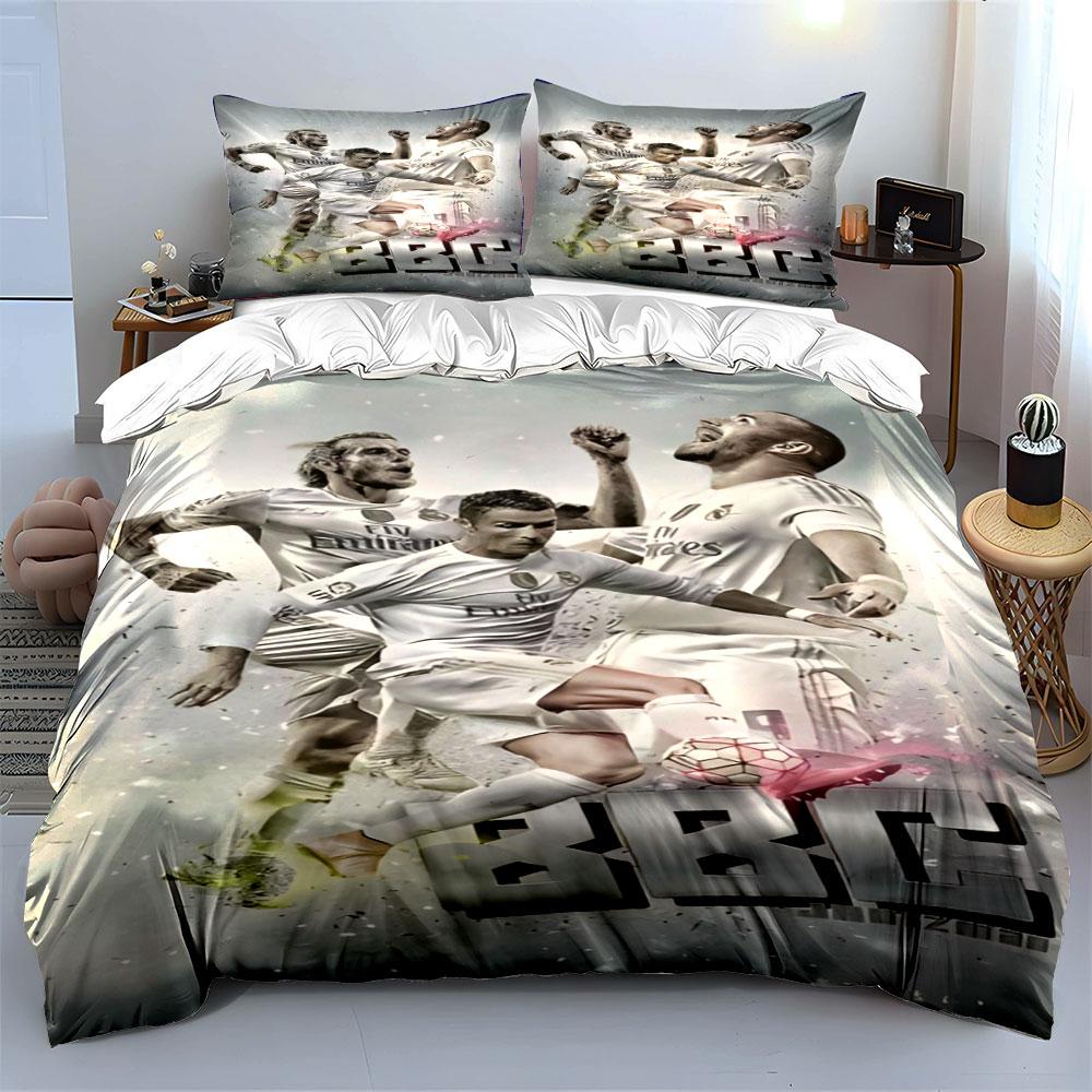 Soccer players with "BBC." Bedding sets Duvet cover sets Duvet covers Pillowcases(1 * Duvet Cover 2 * Pillowcases without duvet insert)