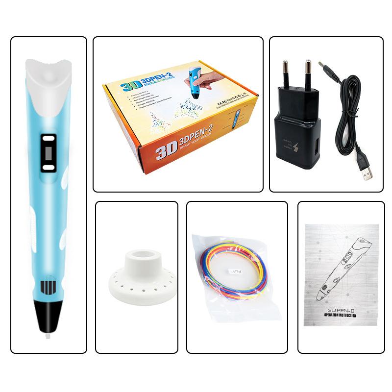 3D Printing Pen Drawing With LCD Screen Compatible Pen 9/50/100M PLA Filament Toys Safe Paiting for Children DIY Birthday Gift