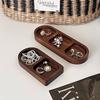 Jewelry Storage Box Organizer Ins Retro Desktop Wooden Earrings Dangler Rings Necklaces Compartment Storage Tray Entrance Trays
