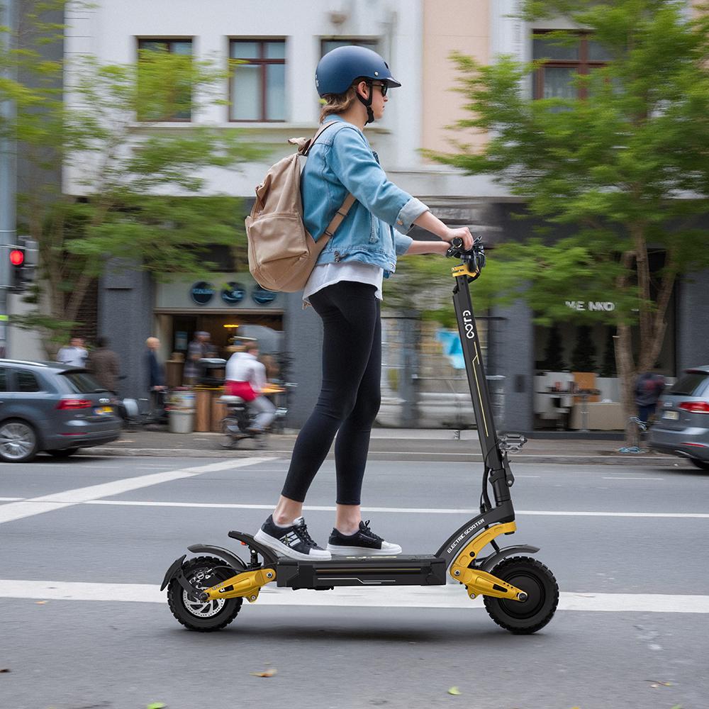 Electric Scooter Foldable OOTD 10" 1200Wx2 Dual Motor 23.4AH Max Range 60Km Load 120Kg Black S30