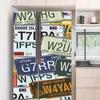 License Plate Refrigerator Sticker Door Stickers Wardrobe Wallpaper Fridge Door Cover Waterproof Vinyl Renew Art Decals