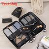 Travel Storage Bag Seven Piece Set With Polyester Material For Packing And Organization