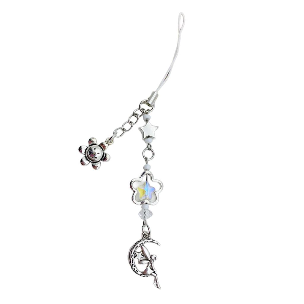 Butterfly Phone Chain Ornament Four Leaf Clovers Beaded Cellphone Pendant Phone Lanyard Bag Charm for Fashion Individual